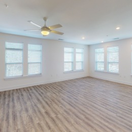 Open space living area with natural lighting