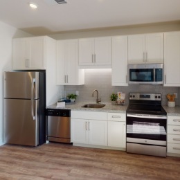 Well-lit kitchen with ample counter space